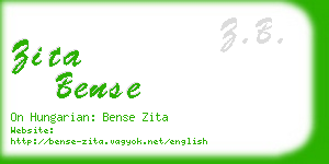 zita bense business card